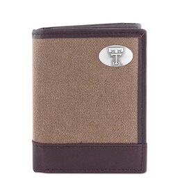Olive Canvas Concho Tri-Fold Wallet
