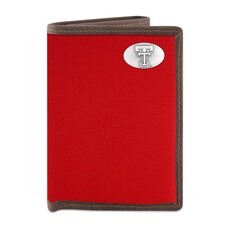 Nylon Tri-fold Concho Wallet - Red