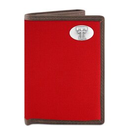 Zeppelin Products Nylon Tri-fold Concho Wallet - Red