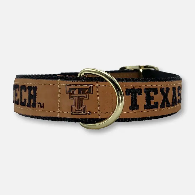 Leather Dog Collar - Tan - Size M