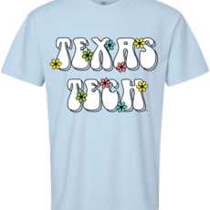 Groovy Flower Short Sleeve Tee Hydrangea Blue XXL