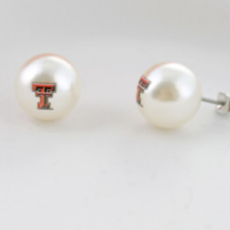 Double T Pearl Stud Earrings