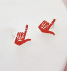 Guns Up Hand Stud Earring
