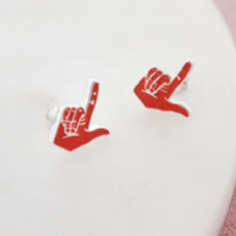 Guns Up Hand Stud Earring
