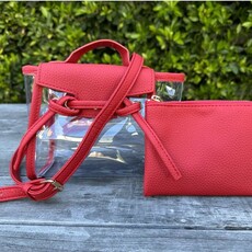 Kathryn Chic Tie Clear Red Bag