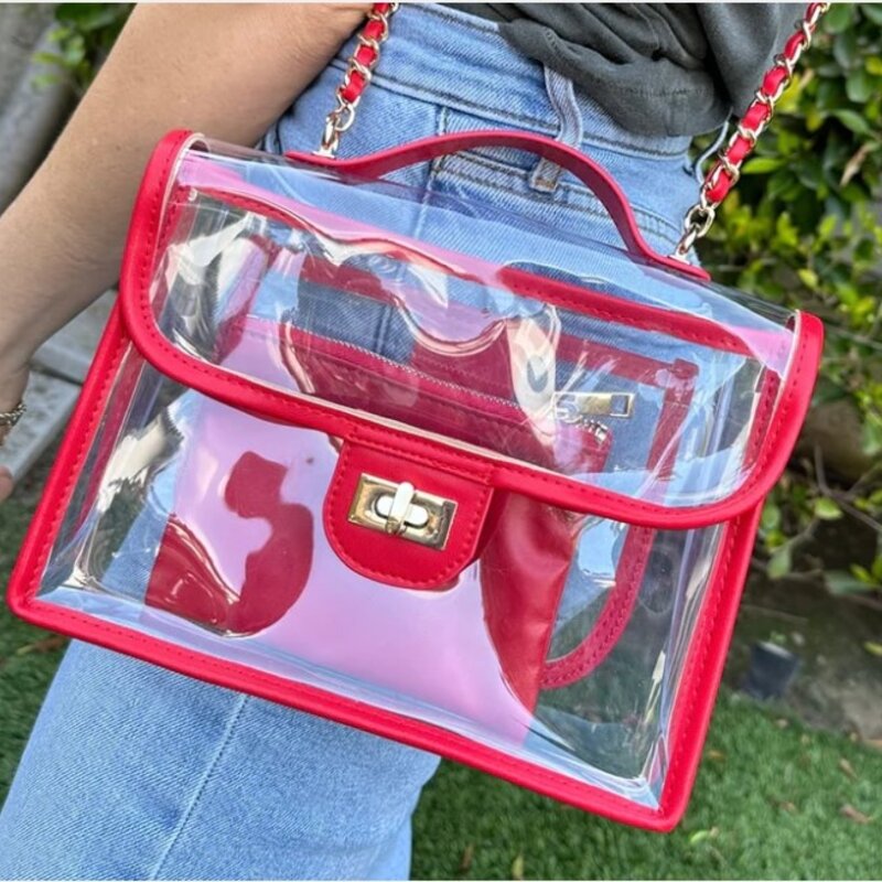 Ben Crossbody Clear Red Bag