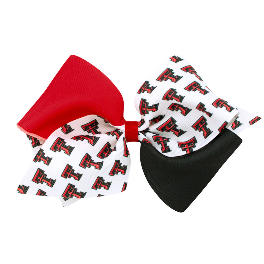 Wide King College Print Color Block Bow