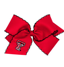 Wee Ones King Size Moonstitch Hair Bow Red with Black