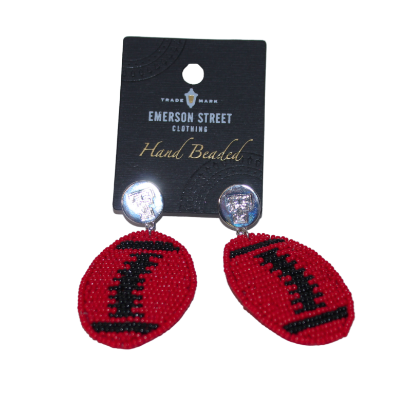 Touchback Football Bead Earrings