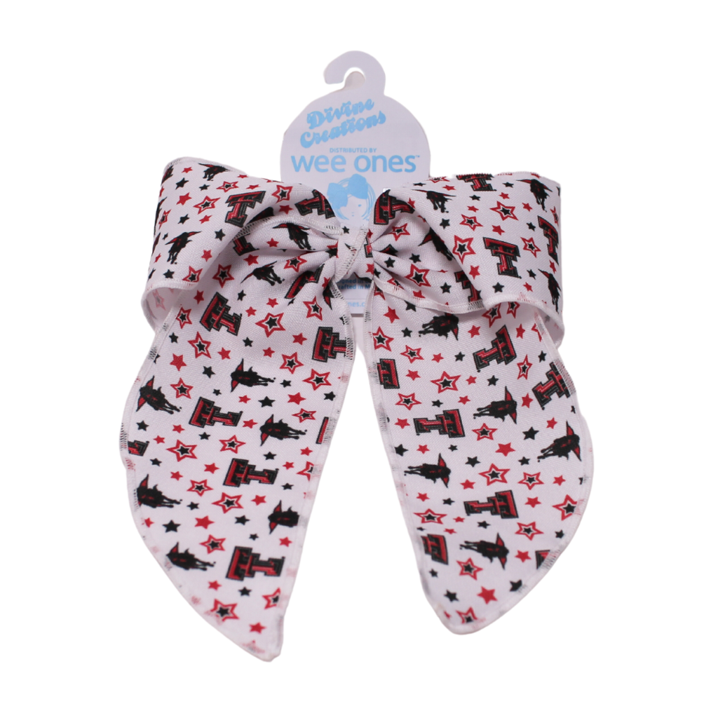 Wee Ones Medium College Star Print Tail Bow