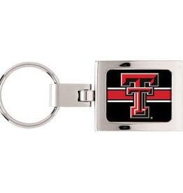 WinCraft Sports Dome Striped Rectangle Silver Key Ring