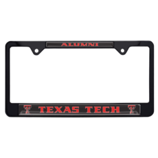 Black Chrome License Plate Frame - Alumni / Red Raiders