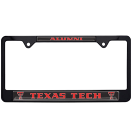 Black Chrome License Plate Frame - Alumni / Red Raiders
