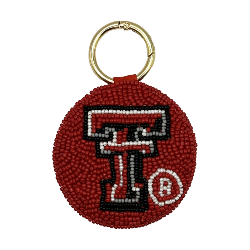 LA Chic Beaded Round KeyChain