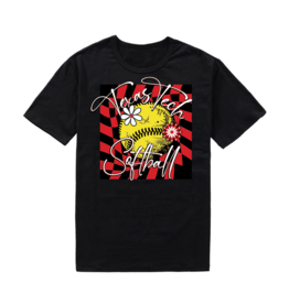 Canvas Softball Flower Box Short Sleeve Tee