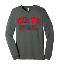 Canvas Baseball Outline Arch Long Sleeve Tee