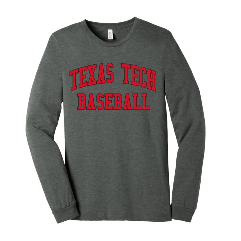 Canvas Baseball Outline Arch Long Sleeve Tee