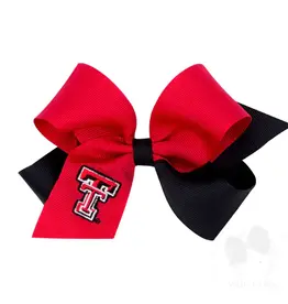 Wee Ones Medium Hair Bow Red/Black Solid