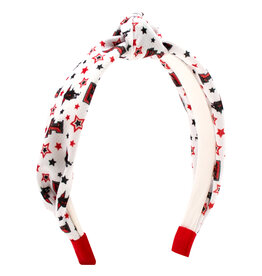College Star Print Knot Youth Headband