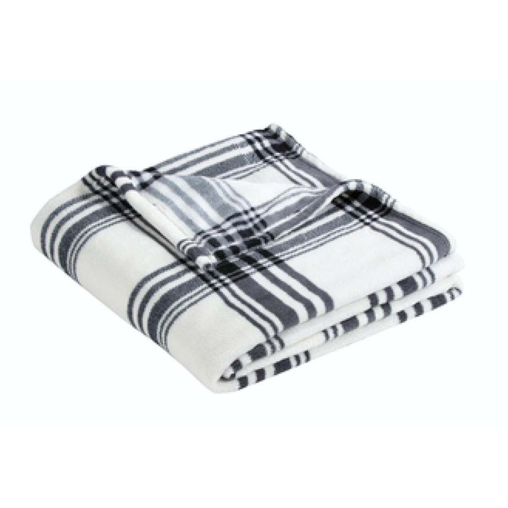 White With Black Stripes Blanket