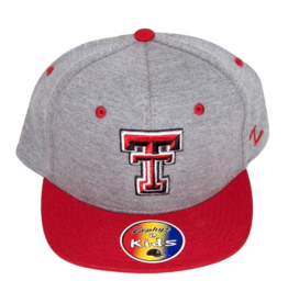 Zephyr Zephyr Grey/Red Twill Youth Flatbill  Cap