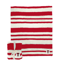 Logo Brand Cable Knit Throw Blanket 50 x 60