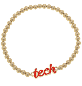 Canvas Style Gold Enamel Bead Script Tech Bracelet