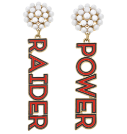 Canvas Style Pearl Cluster Drop Raider Power Earrings