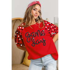 BiBi Gameday Raglan Puff Sleeve Top