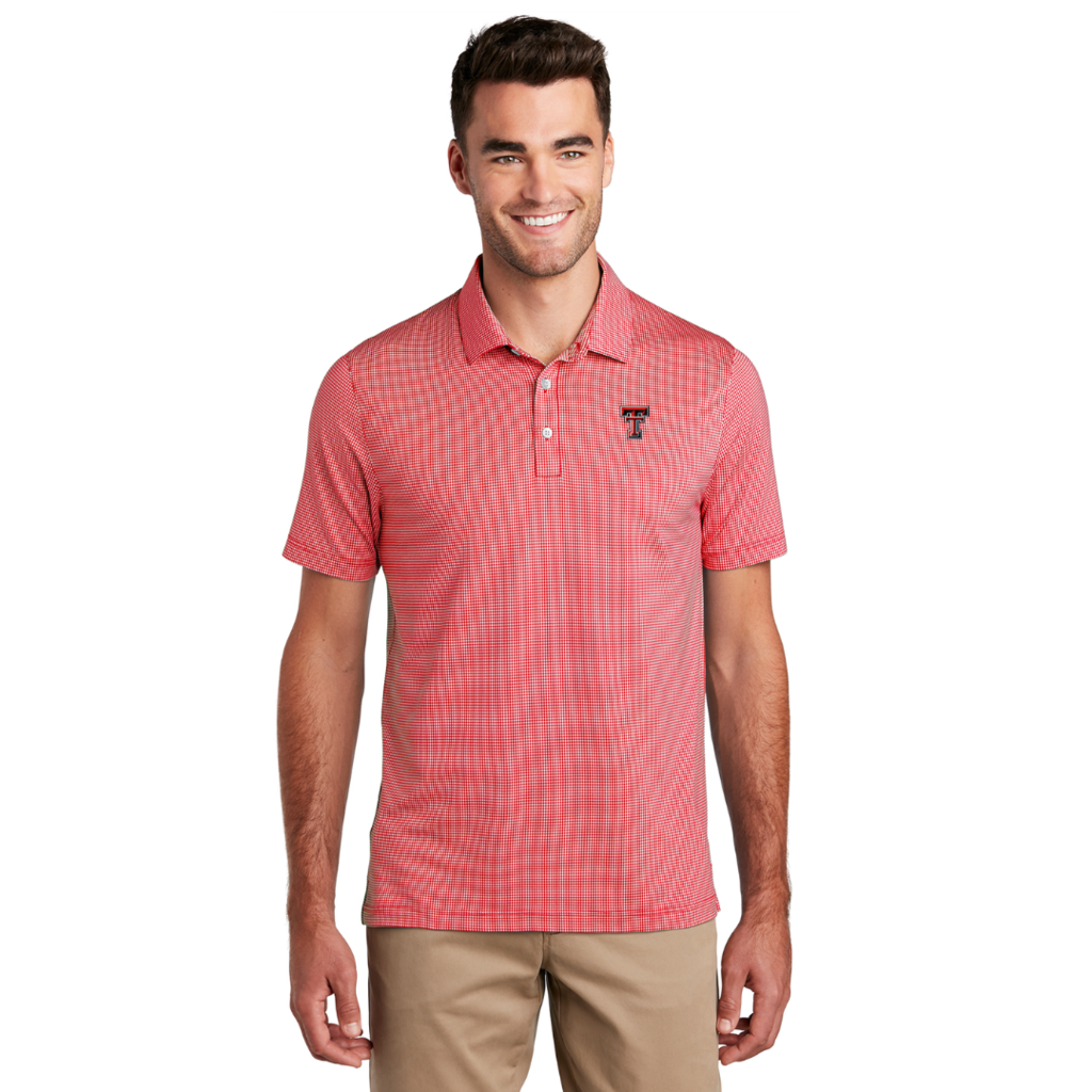 Gingham Moisture Wick Polo