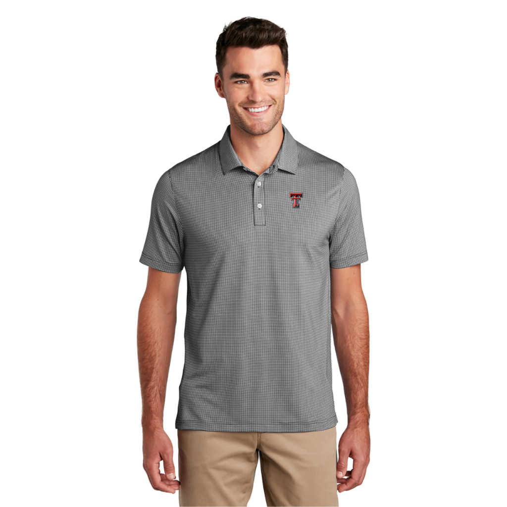 Gingham Moisture Wick Polo