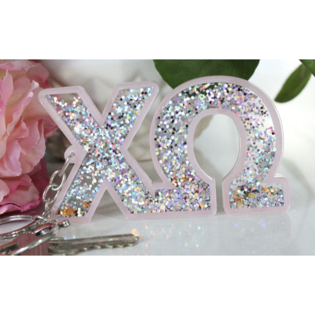 Sorority Shop Chi Omega Glitter Keychain