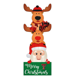 Santa & Reindeer Wood Leaning Sign 31"