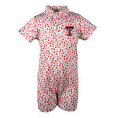 Garb Football All Over  Print Infant Polo Romper