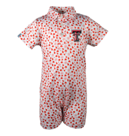 Football All Over  Print Infant Polo Romper