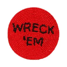 Wreck 'Em Beaded Coaster