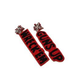 Desden Wreck 'Em Guns Up Beaded Earrings