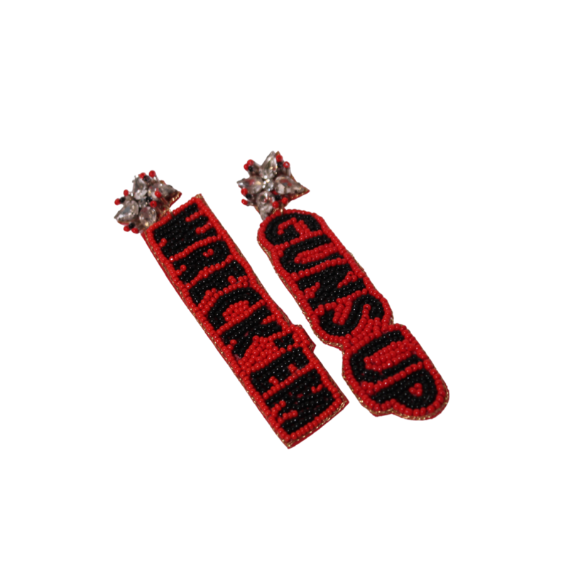 Wreck 'Em Guns Up Beaded Earrings