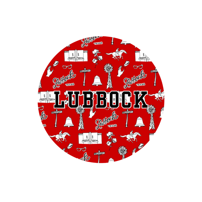College Town Toiles Lubbock Toile Button Pin