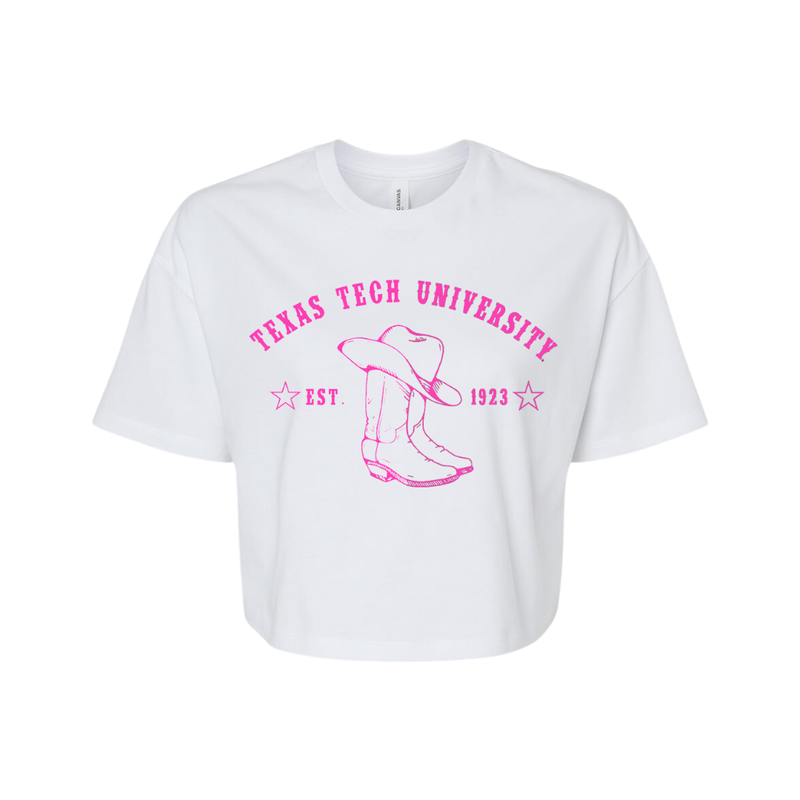 Bella Canvas Cowboy Texas Tech Crop Tee