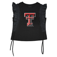 KickOff Co Sequin Ruffle Tee with Side Ruching