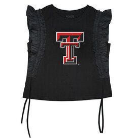KickOff Co Sequin Ruffle Tee with Side Ruching