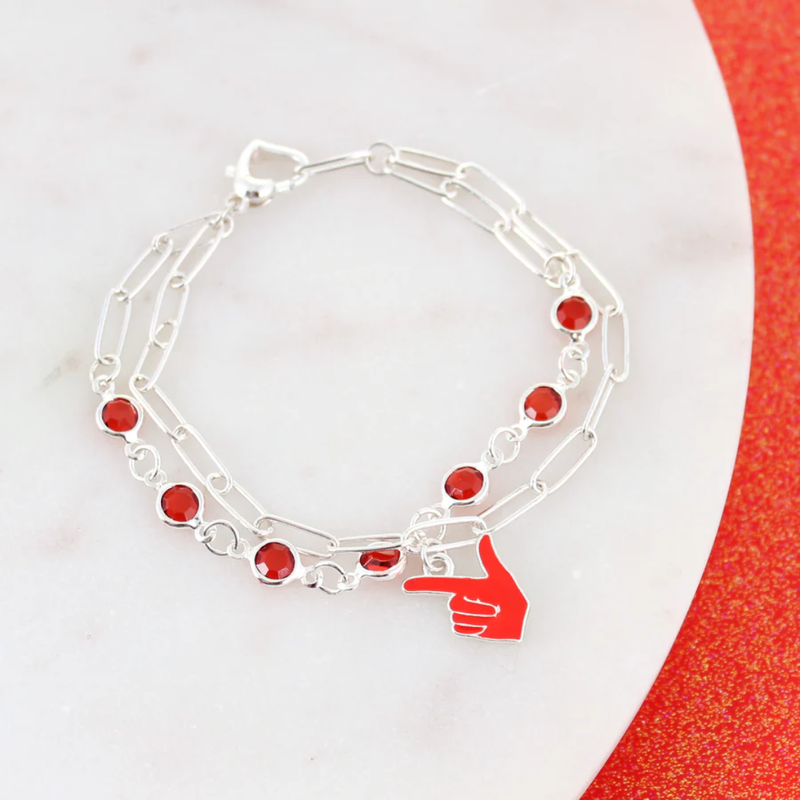 Paperclip Chain Guns Up Trio Bracelet