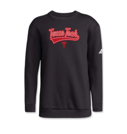 Adidas Youth Textured Swoop Fleece Crew