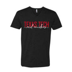 Bella Canvas Scripty Red Raider V-neck Tee