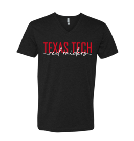 Bella Canvas Scripty Red Raider V-neck Tee