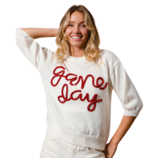 BiBi Gameday Metallic Puff Sweater