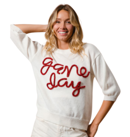 BiBi Gameday Metallic Puff Sweater