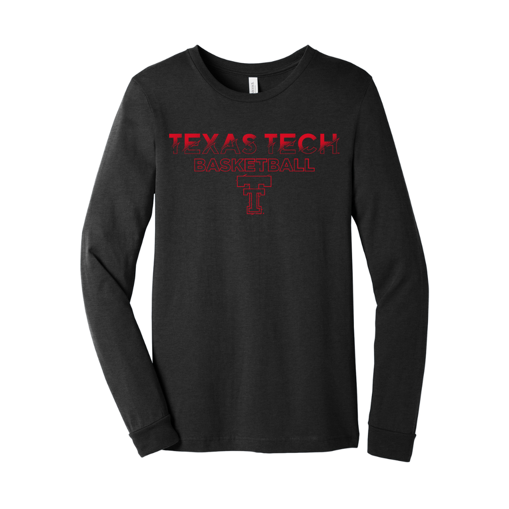 Next Level Outline Throwback Basketball Long Sleeve Tee