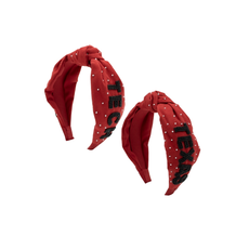 Beaded Knot Headband - Red
